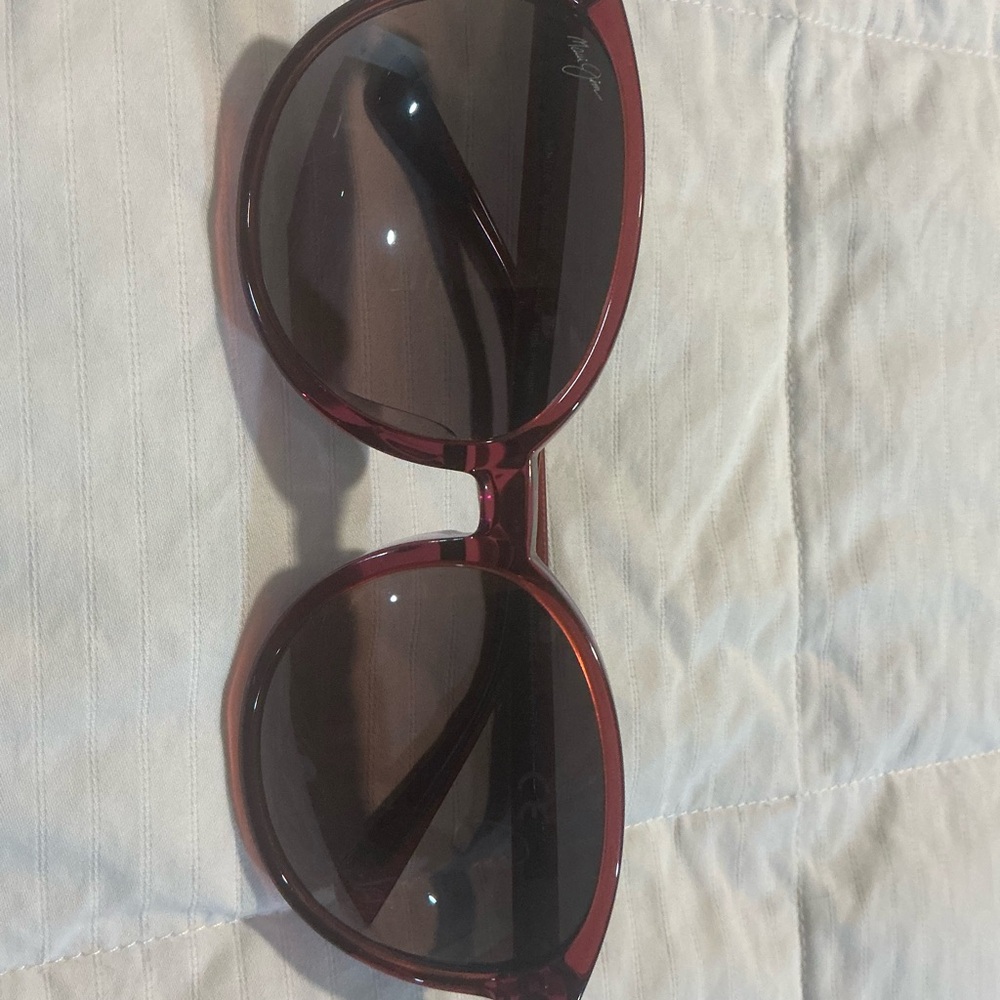 Maui Jim Burgundy Red Oversized Women's Sunglasses